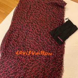 Louis Vuitton Leopard Print Graffiti Scarf